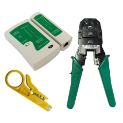 KOMPLETNÍ SADA! KRIMPOVACÍ KLEŠTĚ+ZKOUŠEČKA KABLŮ